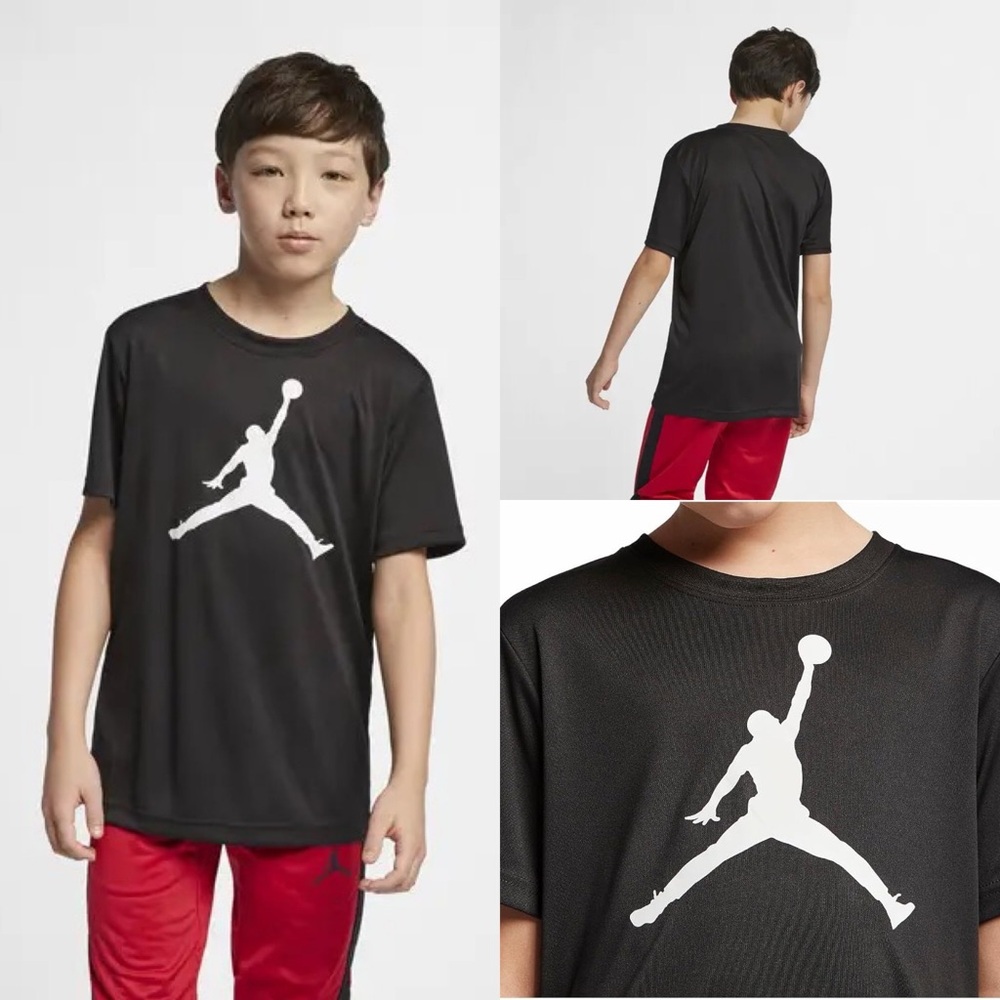 Air Jordan Boys Jumpman 23 Dri-Fit T-Shirt Top Tee Size Small (8-10 YRS) Black
